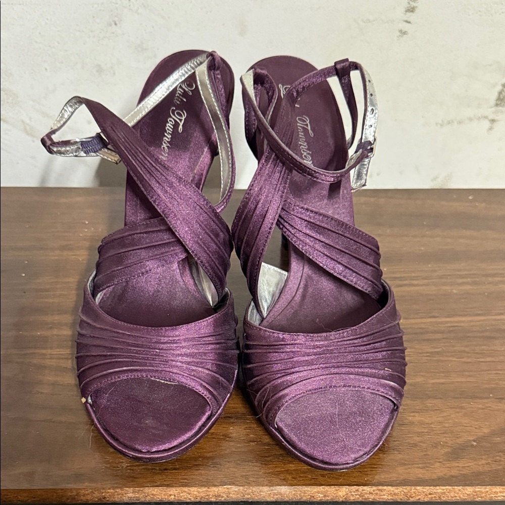 Lulu Townsend Deep Purple Strappy Heels